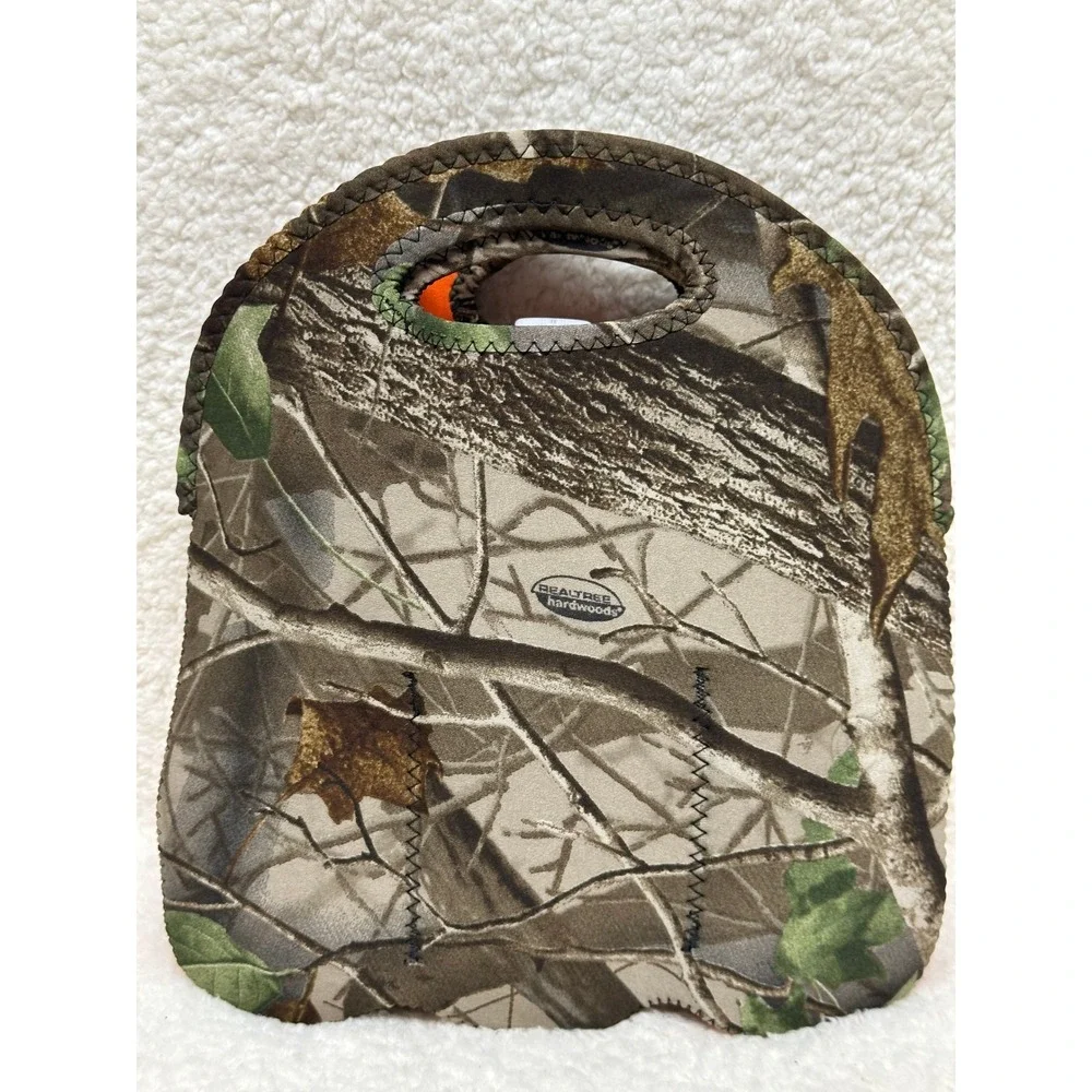 Realtree Hardwoods BUILT NY Bottle Carrier Camo Neoprene 6-Pack Tote Orange